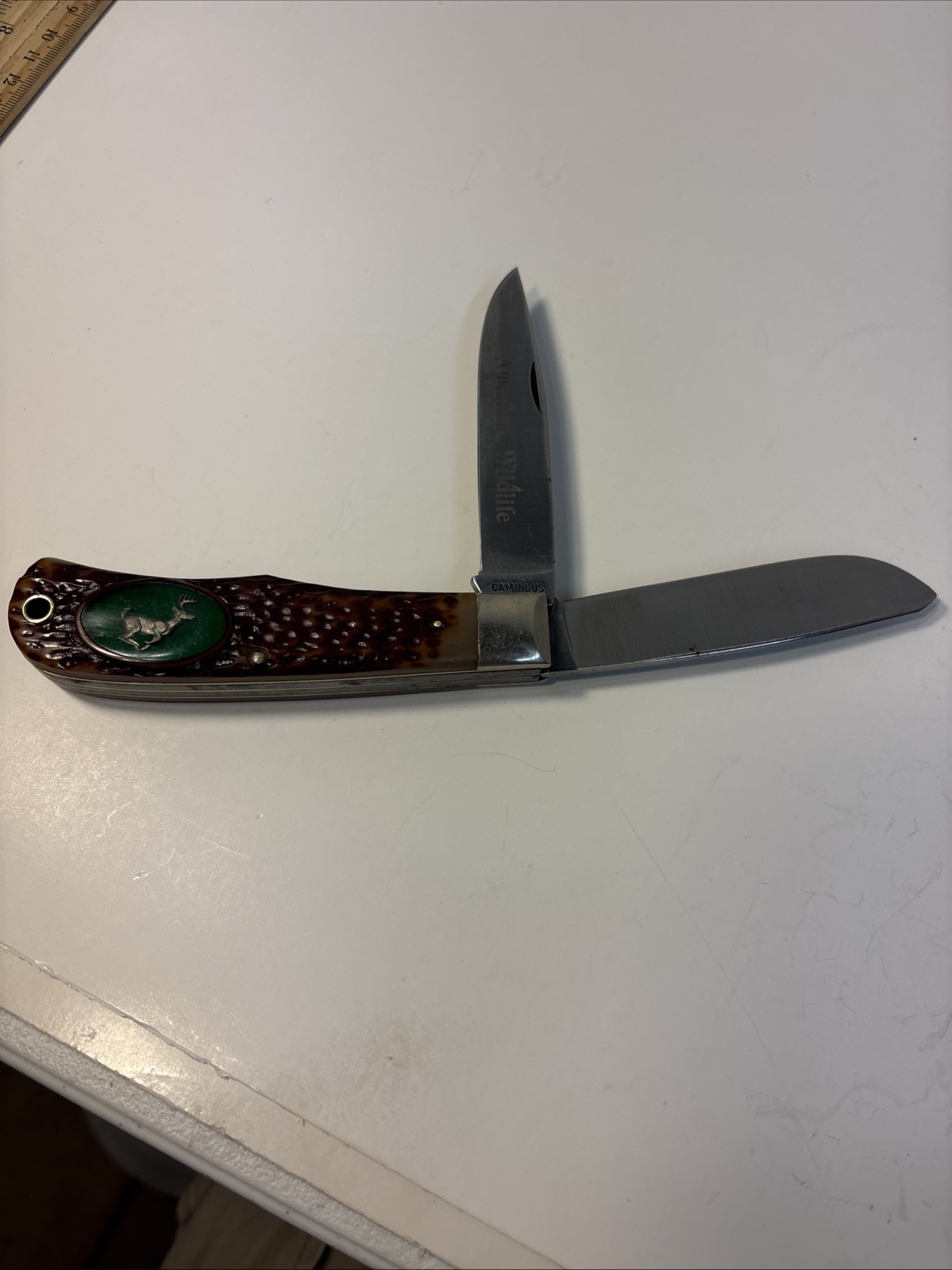 Vintage Camillus USA No. 10 American Wildlife Deer 2-Blade Folding Pocket Knife Vintage Camillus USA No. 10 American Wildlife Deer 2-Blade Folding Pocket Knife