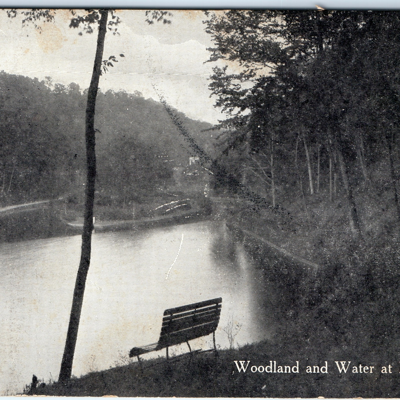 c1909 Rock Springs River Woodland Hocking Amusement Scranton PA Postcard A376