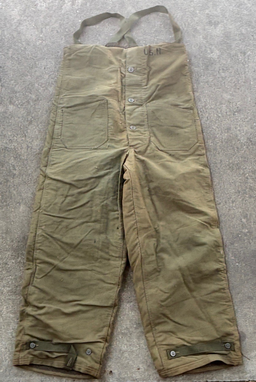 Vintage WW2 40s US Navy USN Bibs Overalls Deck Pants Size Medium NXsx65913