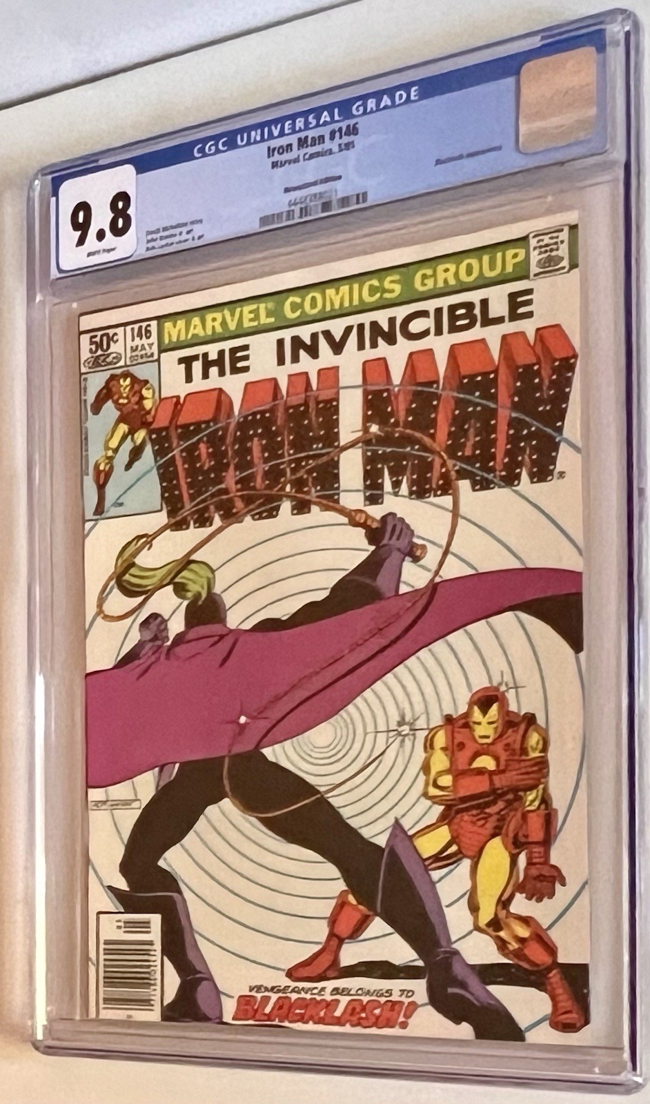 IRON MAN #146 MARVEL COMICS NEWSTAND EDITION BLACKLASH APPEARANCE GRADED CGC 9.8