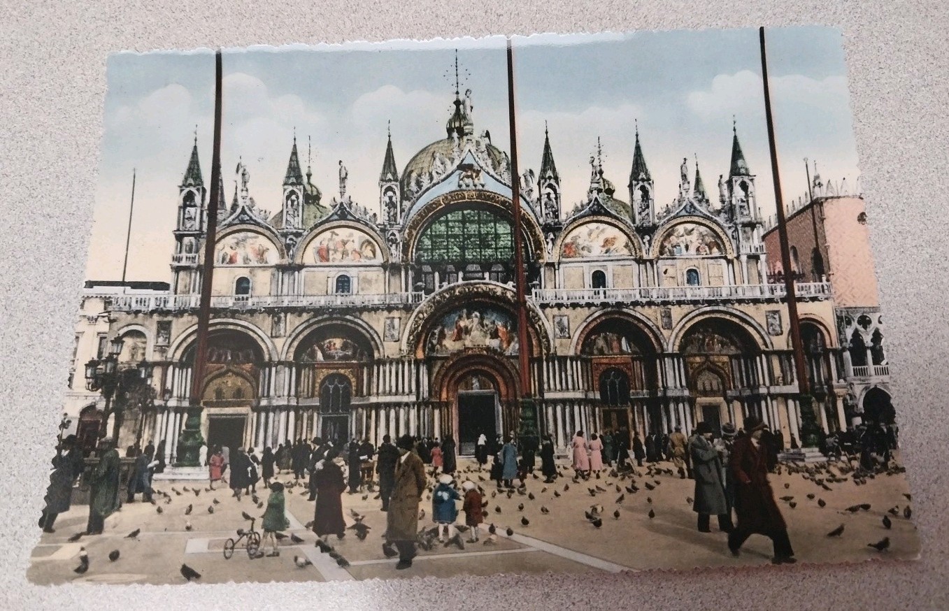 Vintage The Basilica of St. Mark in Venice Postcard