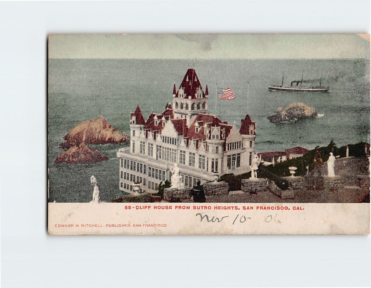Postcard Cliff House from Sutro Heights San Francisco California USA