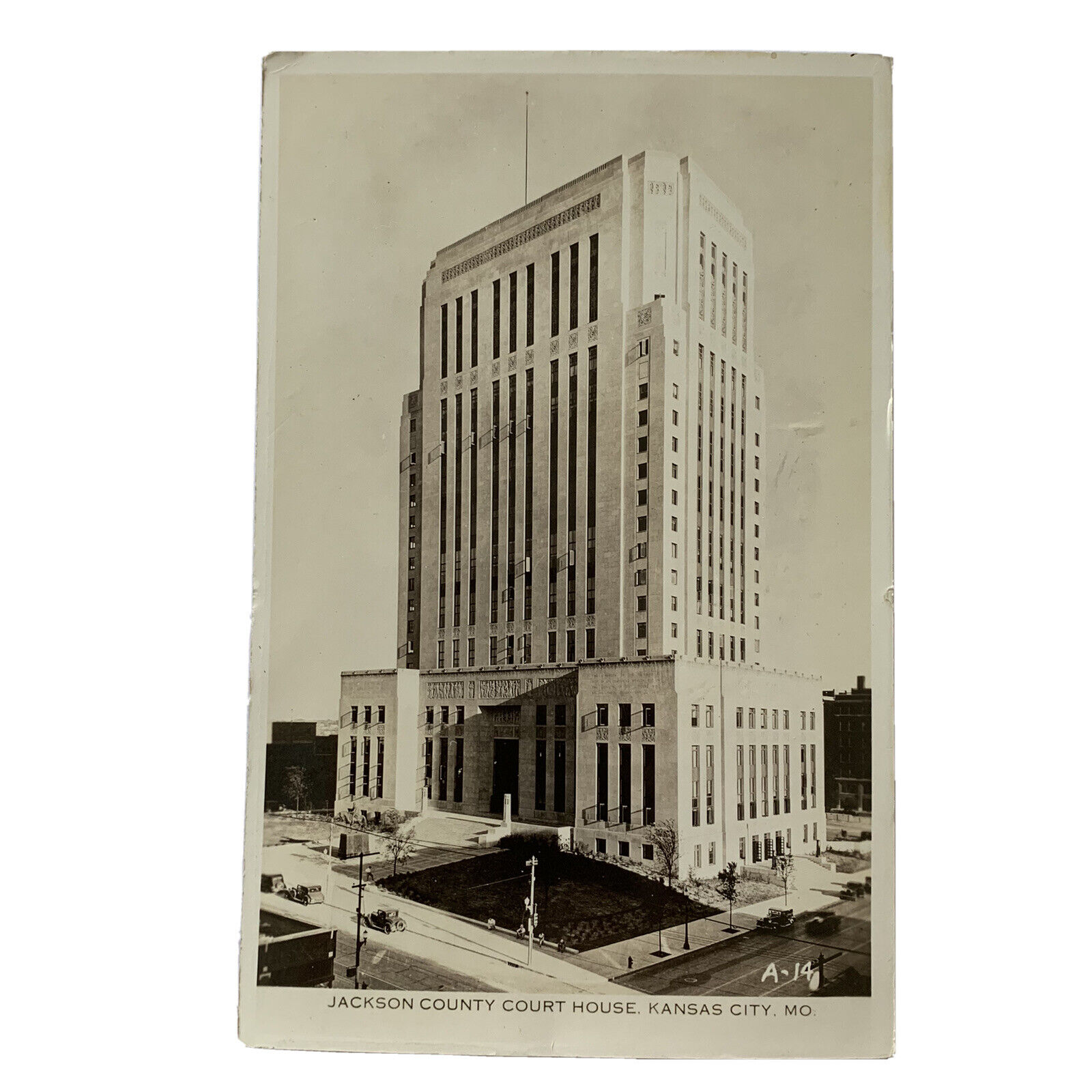 Vintage RPPC Real Photograph Postcard Jackson County Court House Kansas City MO