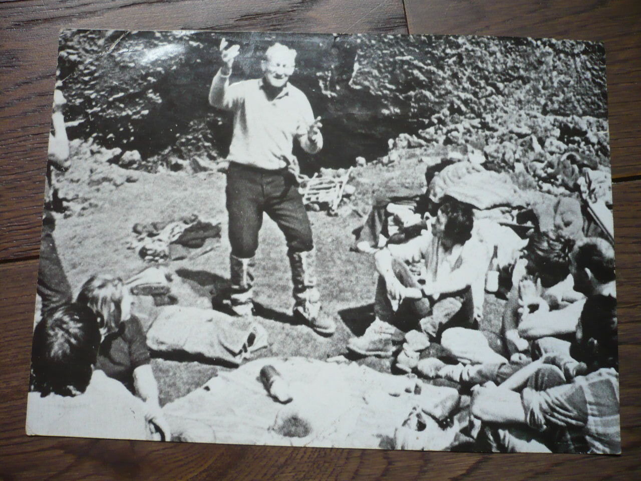 RARE 1940 HAROUN TAZIEFF AND HIS TEAM PHOTO AT ETNA