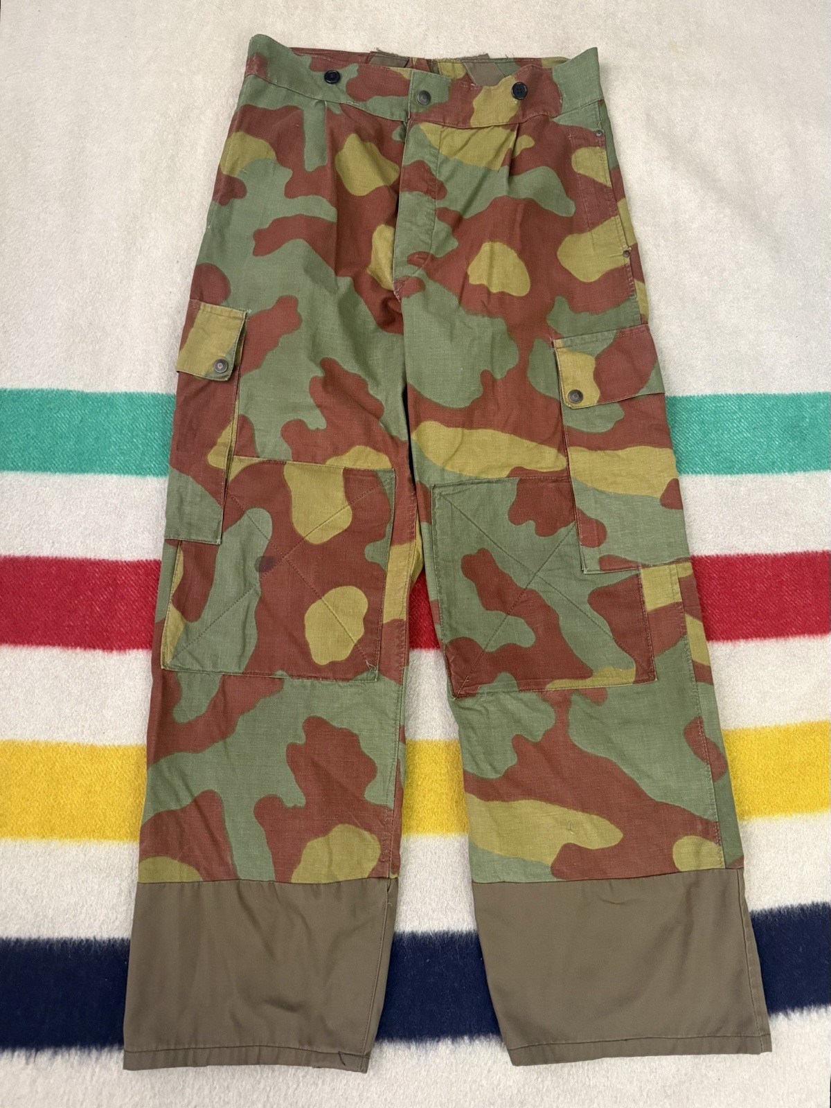 Vintage 60s M29 Italian Army Camouflage Cargo Pants San Marco Paratrooper 