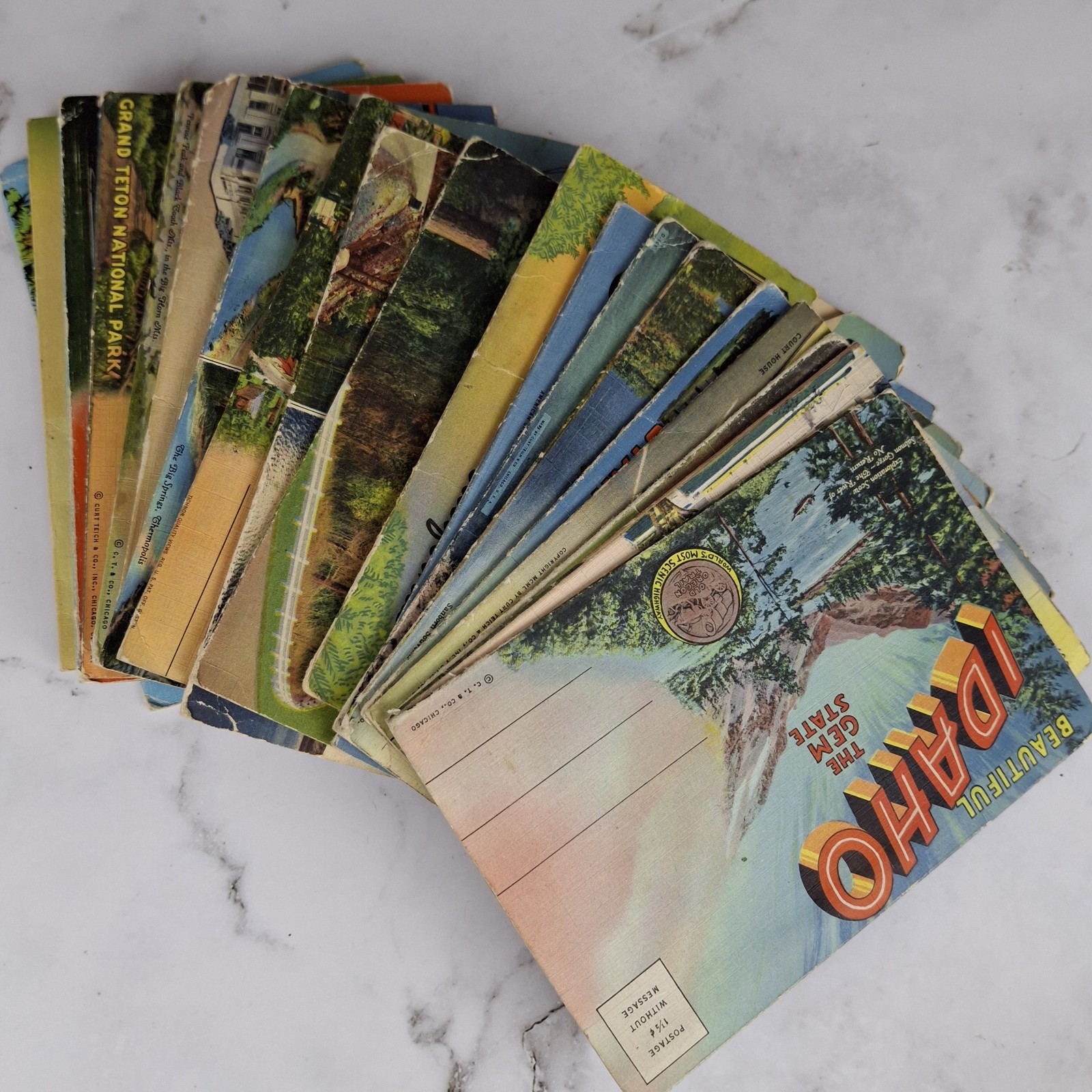 Fold Out Postcards Lot Of 19 ~ 1 Posted