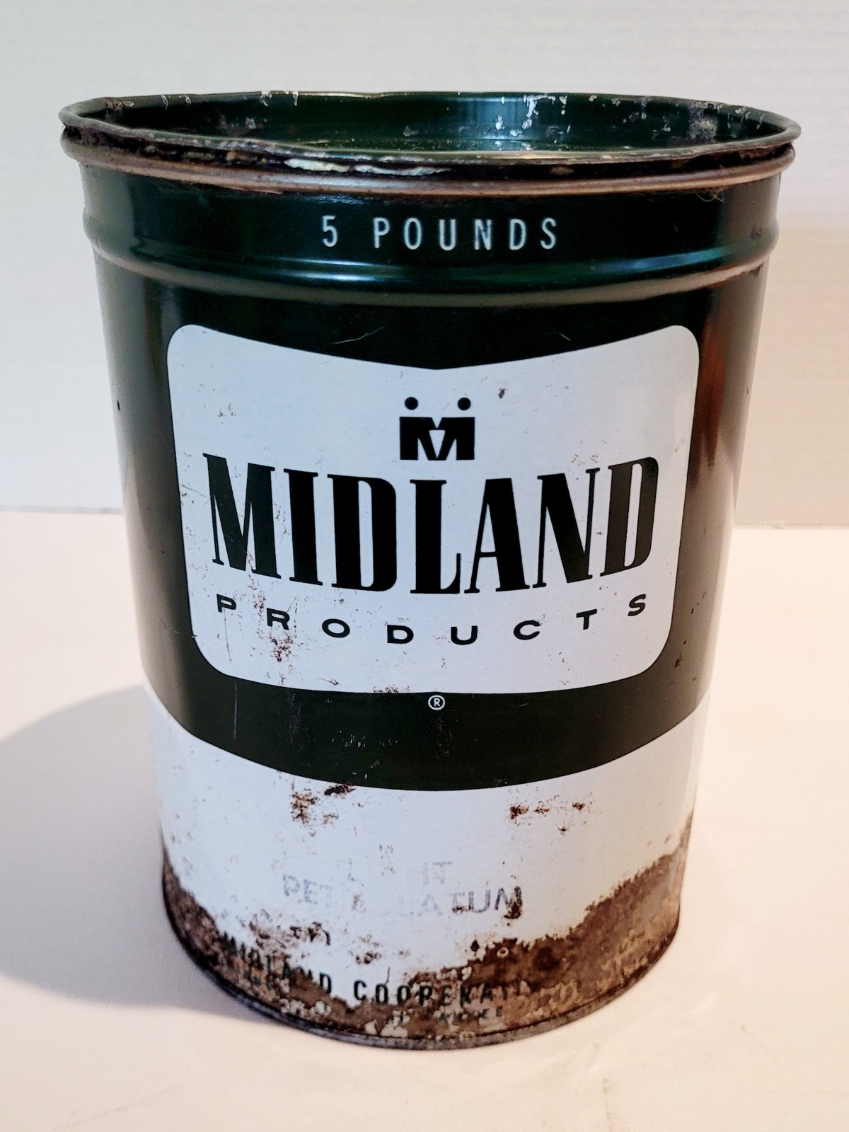 MIDLAND VTG 5 LB METAL GREASE CAN-EMPTY-7.5\