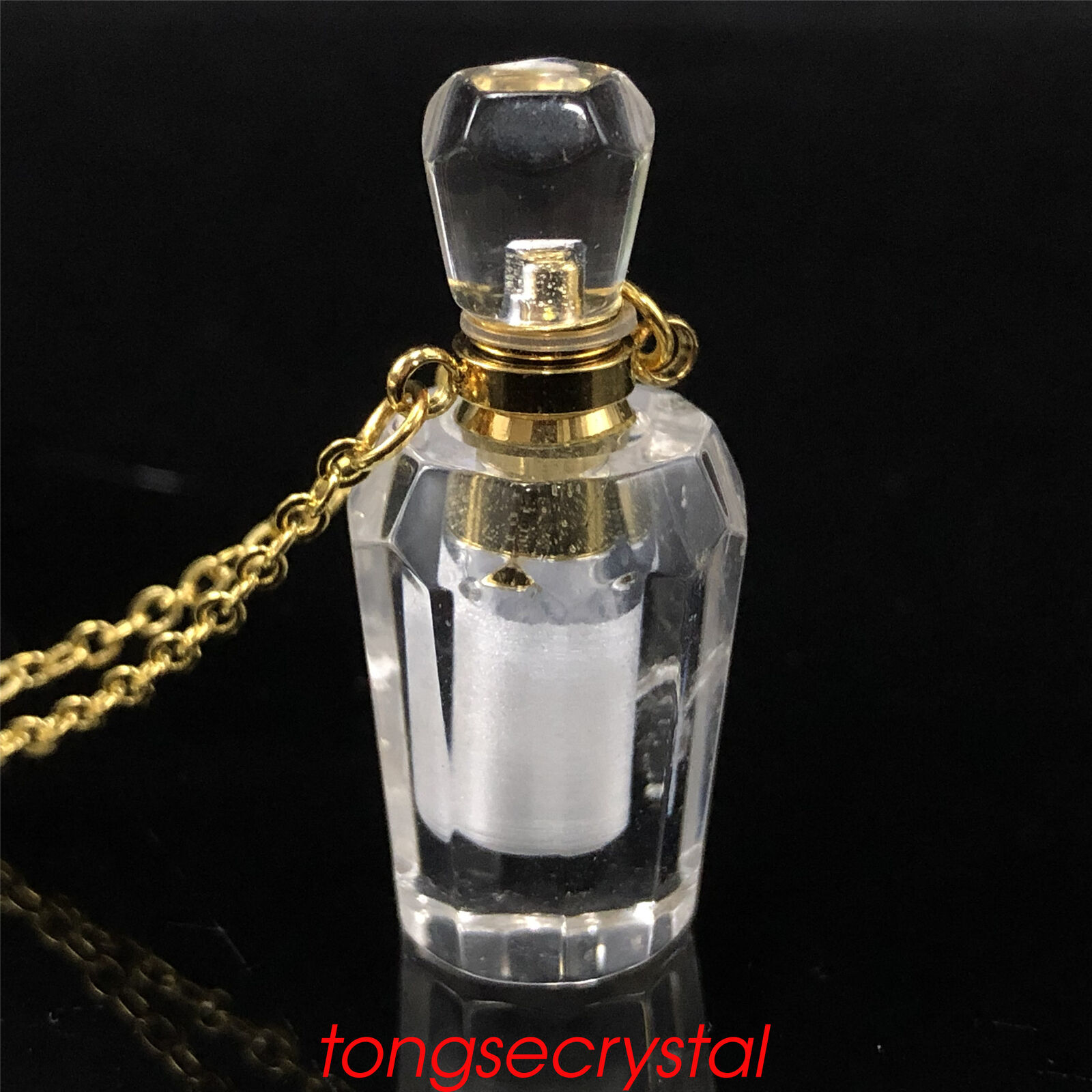 1pc Natural clear quartz perfume bottles quartz crystals pendant reiki healing