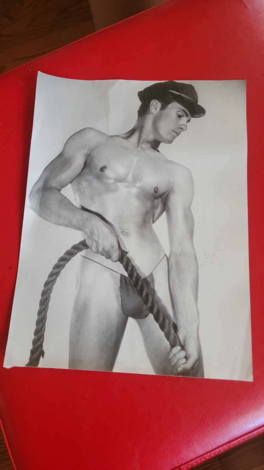 LARGE Vintage Male Physique Photo AMG 8 X 10 Bob Mizer? Bruce of LA? Kovert?