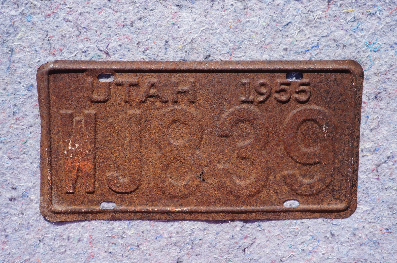 1955 UTAH License Plate # WJ - 839