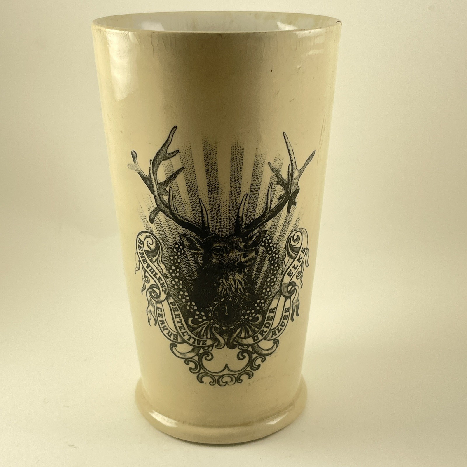Antique Villeroy & Boch Mettlach BPOE Elks Lodge 11 O\'Clock Toast c.1890-1909 