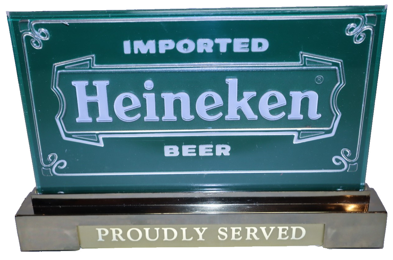 Vintage Heineken Beer Lighted Stand-Up Bar Top Sign 10\