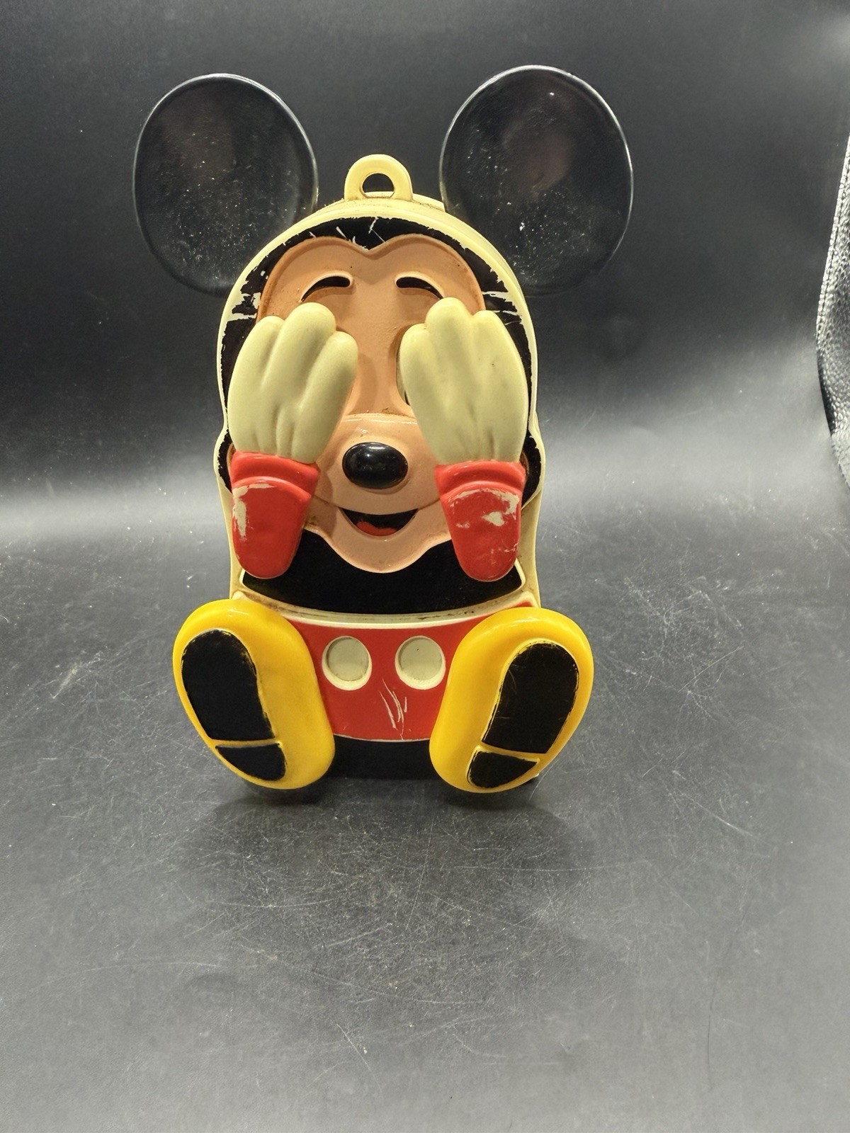 Vintage Peek A Boo Mickey Illco Pre-School Toy Plays Its A Small World