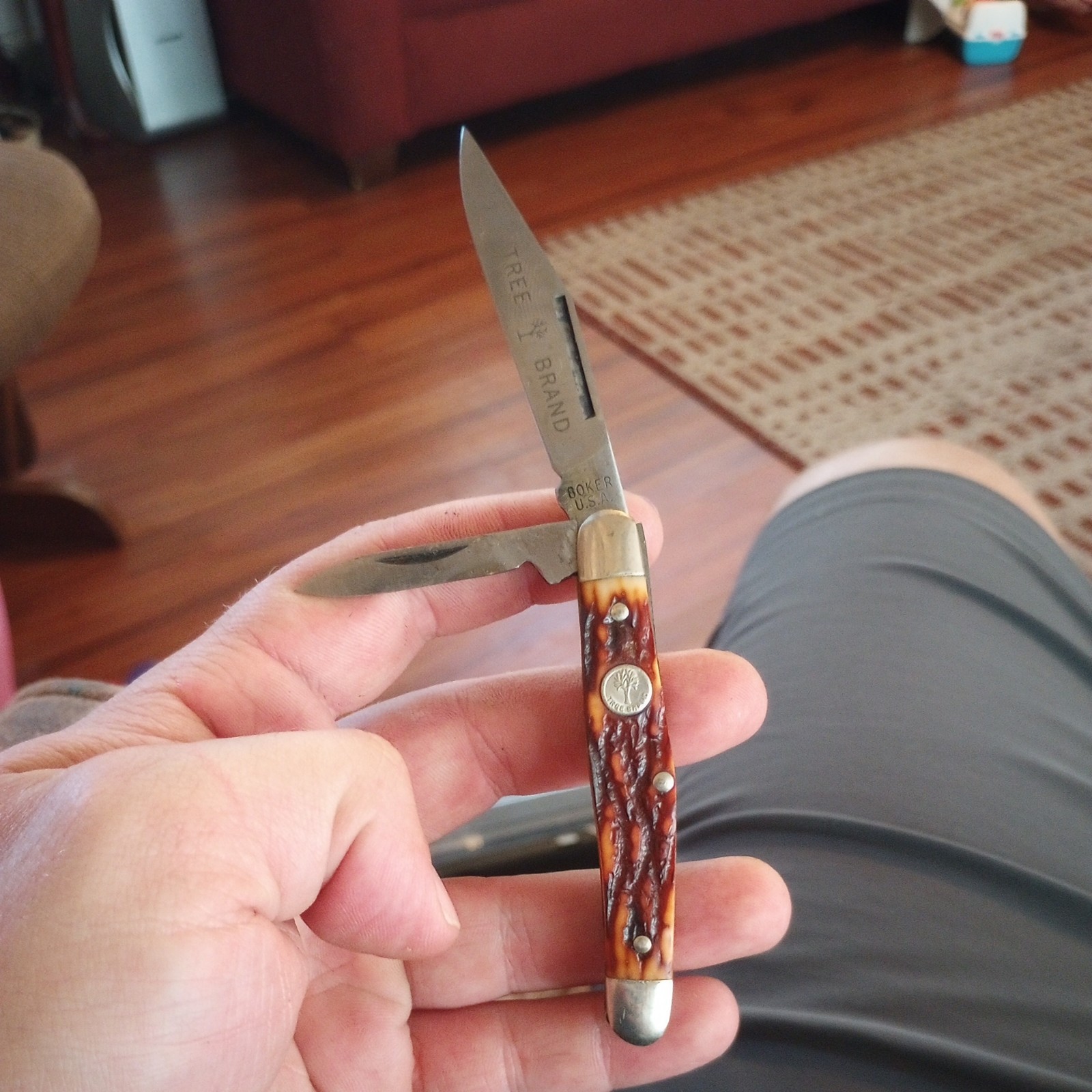 Vintage Boker USA Tree Brand 8348 2-Blade Jack Folding Pocket Knife