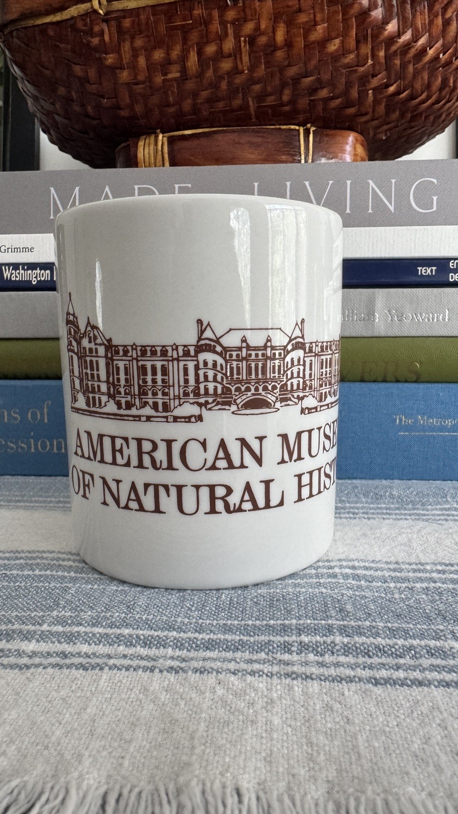 Vintage American Museum of Natural History Souvenir Mug 10oz Maroon Print NYC