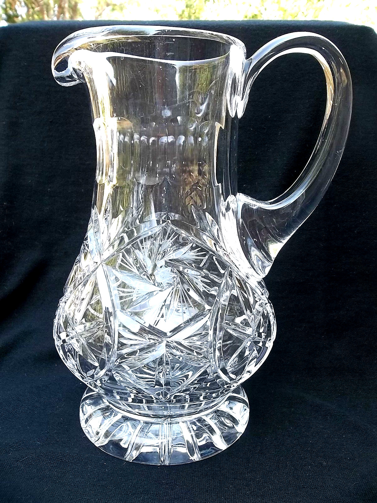 AMERICAN BRILLIANT PERIOD  STYLE CUT GLASS  PITCHER