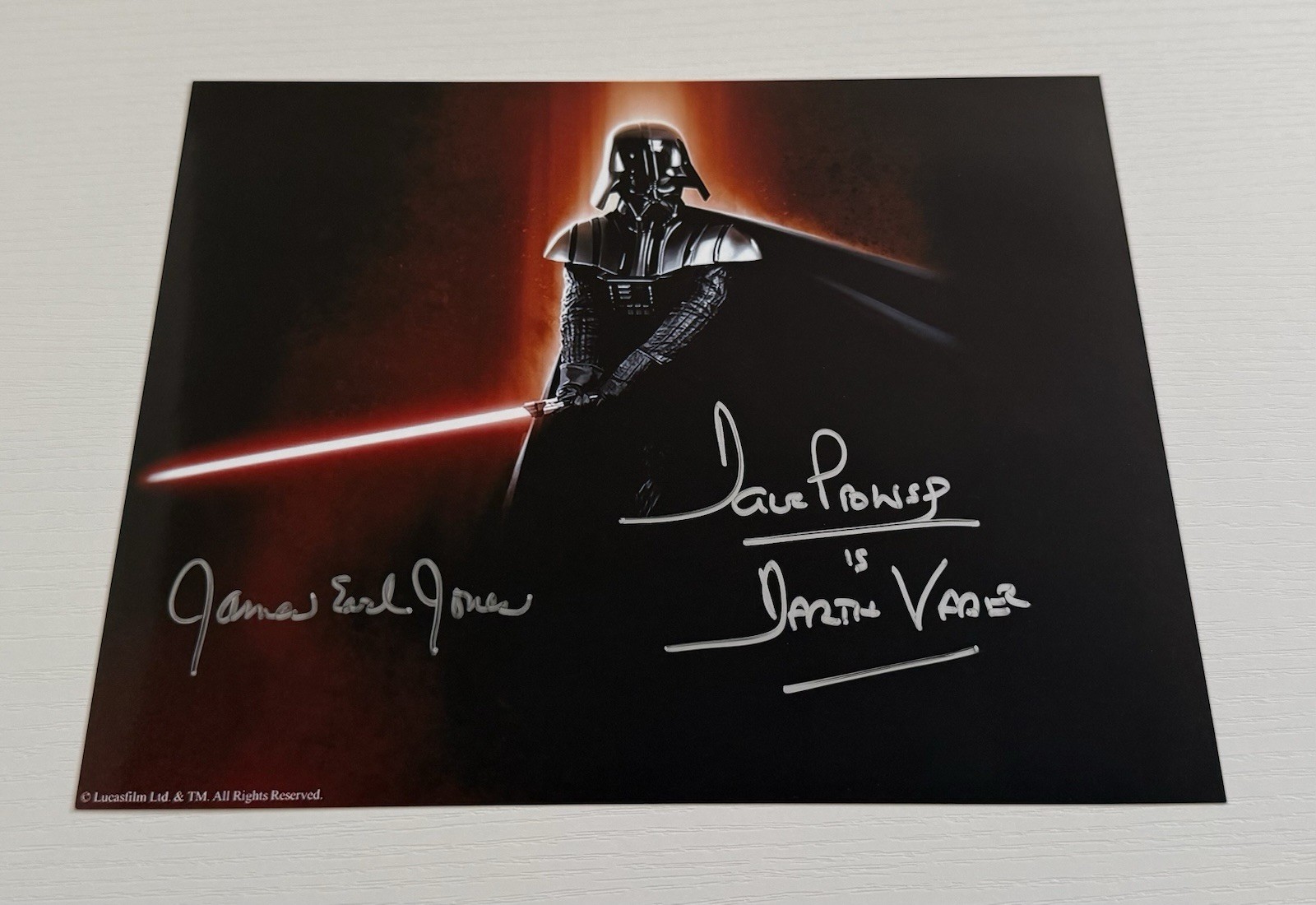 Star Wars Darth Vader 8x10 Photo Signed by Dave Prowse and James Earl Jones