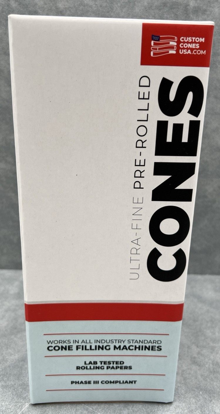 CUSTOM CONES ULTRA-FINE PRE-ROLLED 98MM X 26MM CONES 800 CT BOX NEW SEALED