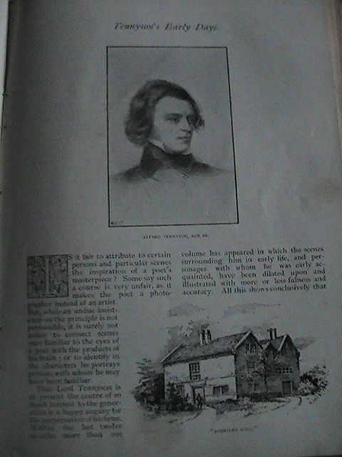 Alfred Lord Tennyson Early Life Victorian Rare Antique 1891 Article