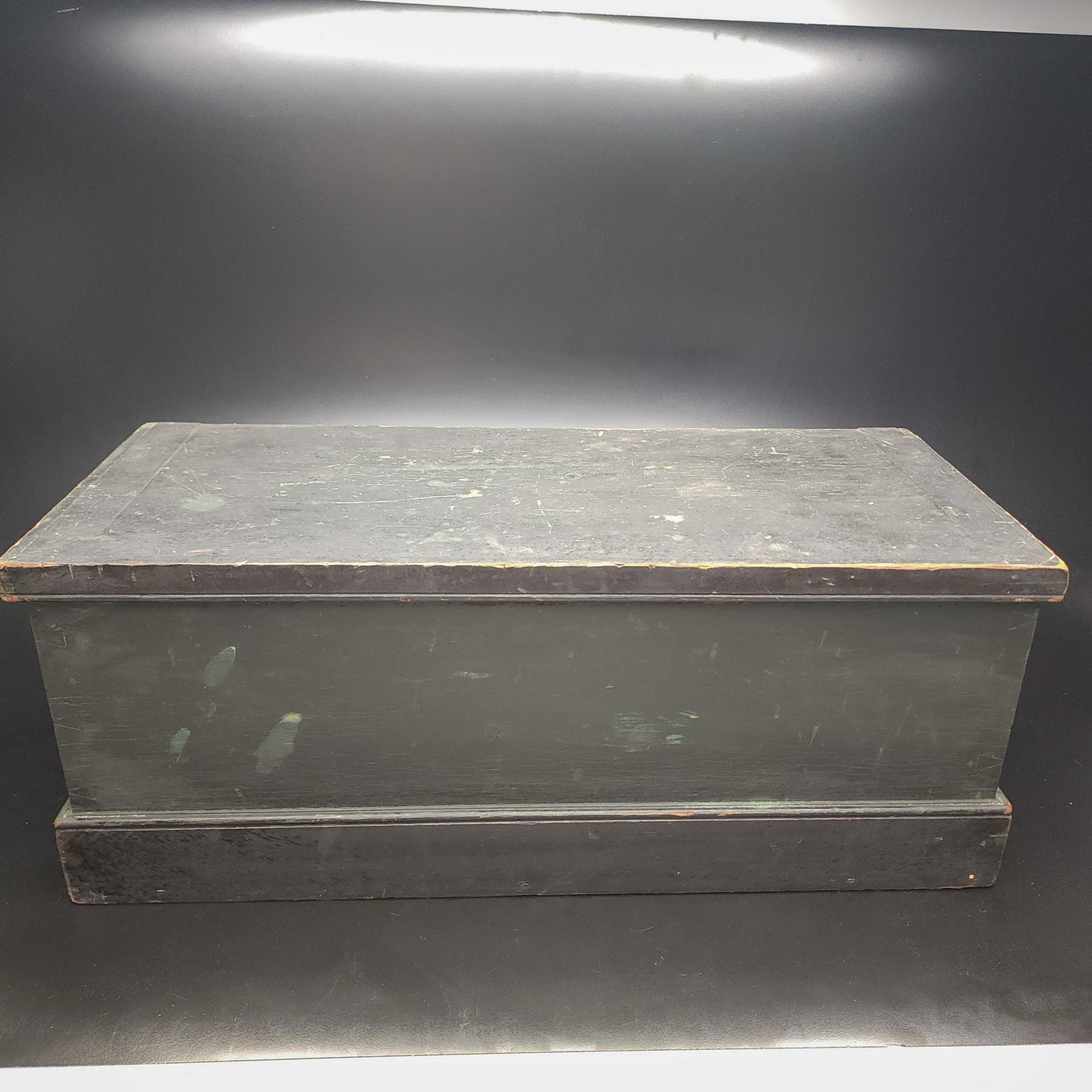 ✨1860s Antique Dovetail Wood Foot Locker from US Civil War, 28x11x12