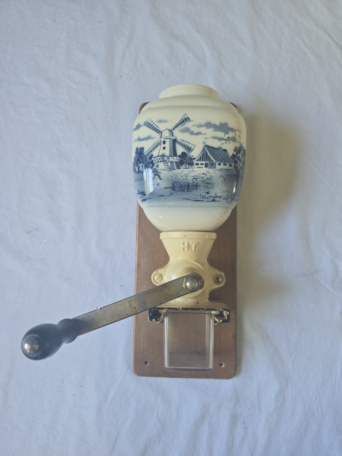 Vintage HT Armin Trosser Wall Coffee Grinder Ceramic Delft Blue Windmill German Vintage HT Armin Trosser Wall Coffee Grinder Ceramic Delft Blue Windmill German