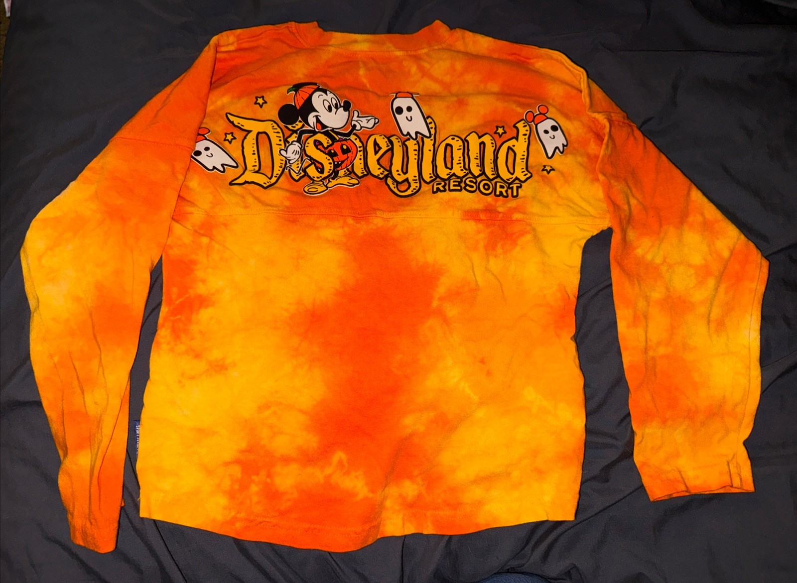 Disney Spirit Jersey Disneyland Resort Halloween Mickey Tie Dye Shirt M 7/8 Kids