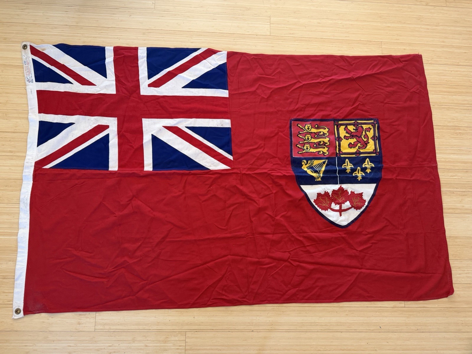 Vintage Canadian Red Ensign Flag 4 x 6 Dettra Cotton Bunting Pre 1965 Union Jack