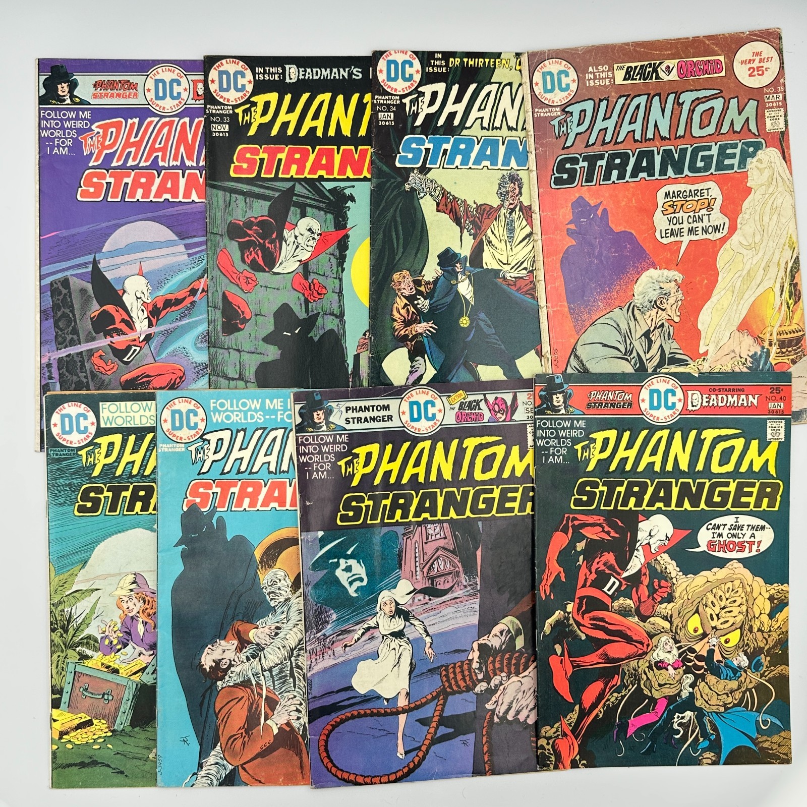 Phantom Stranger DC 1970s Lot of 8 Issues #33-38, 40, 41 Deadman Raw Comics