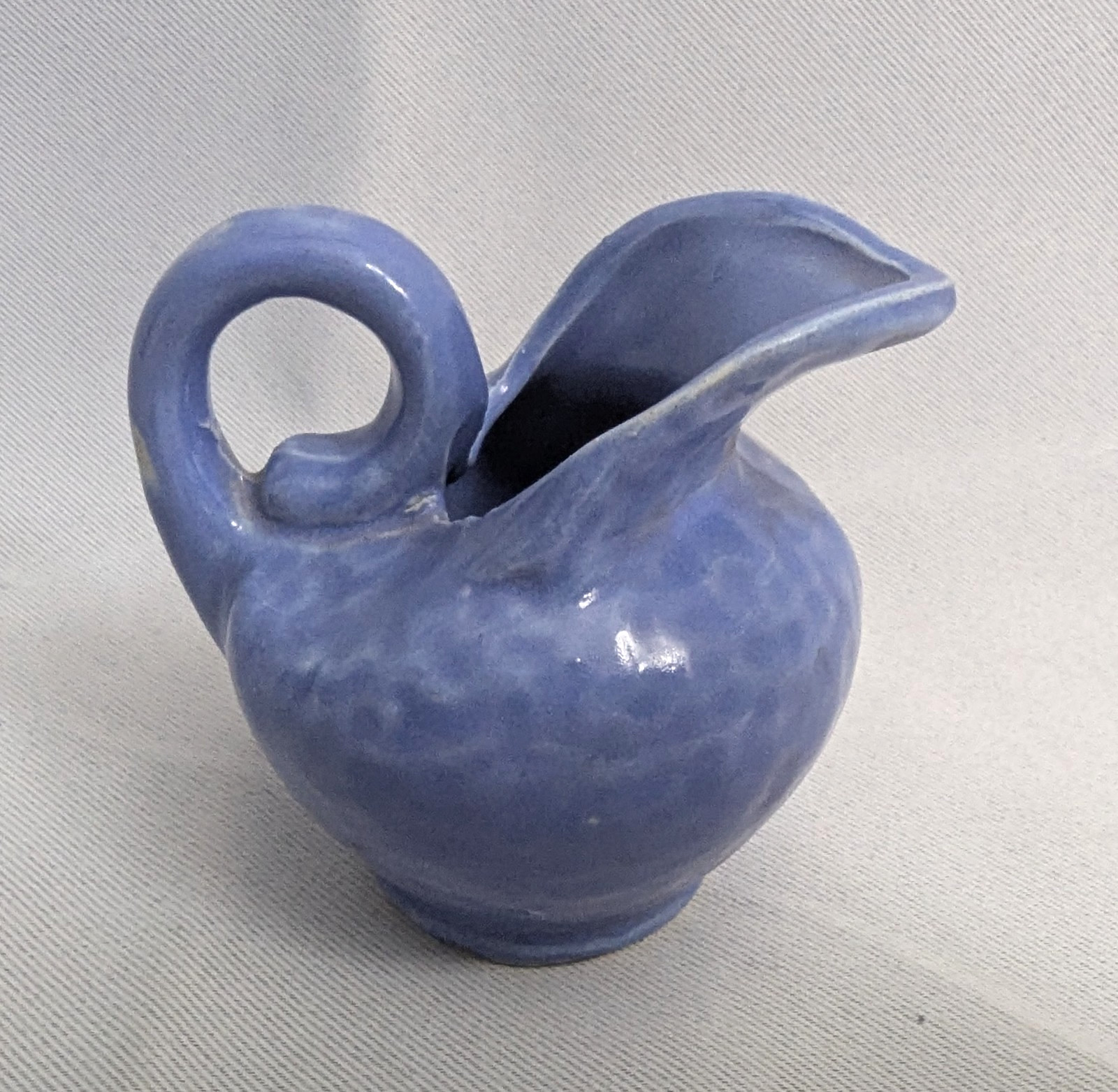 VTG 1930s Niloak Mini Ball Pitcher in Glossy Blue 2.75