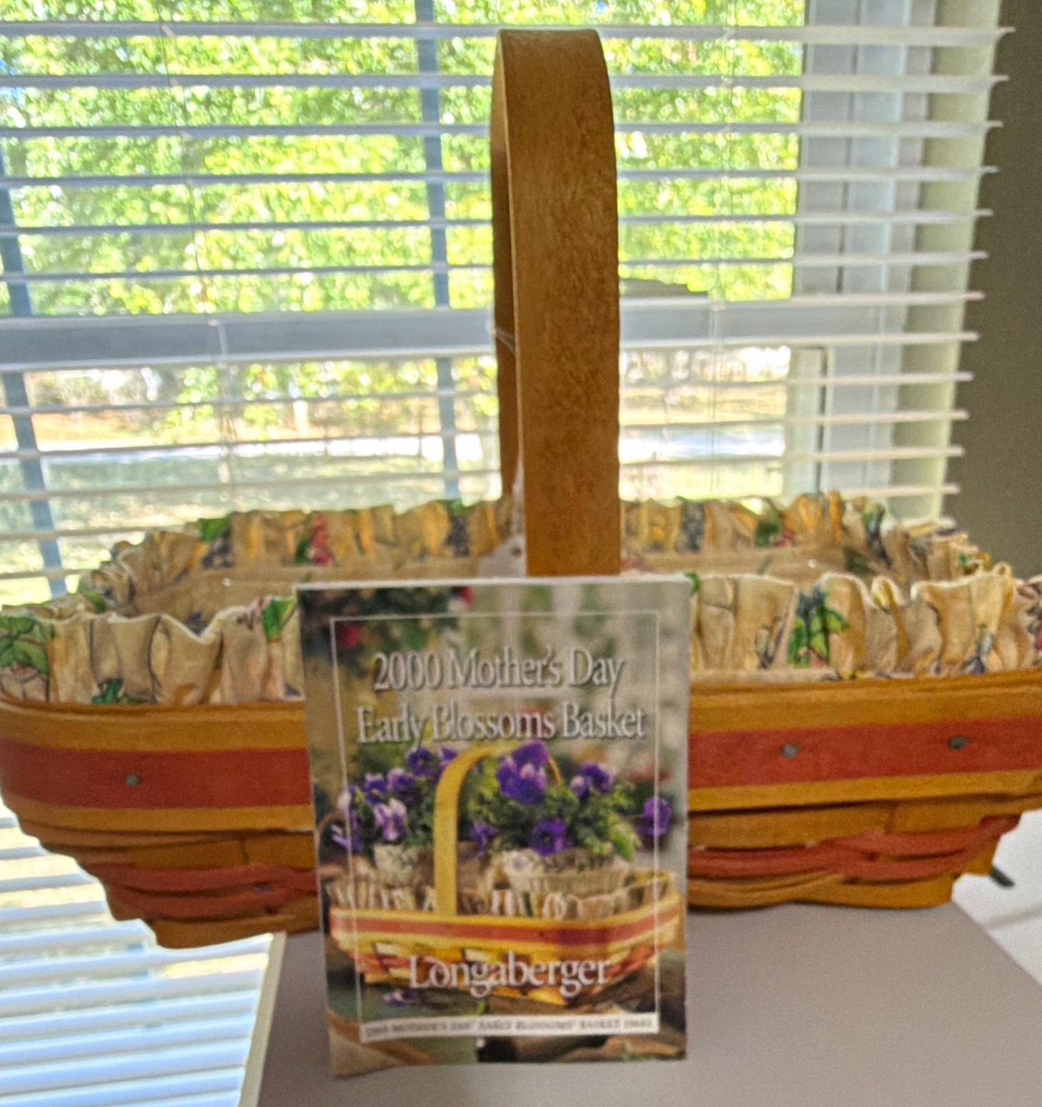 Longaberger 2000 Mother’s Day Early Blossoms Woven Basket w/ Liner & Tag