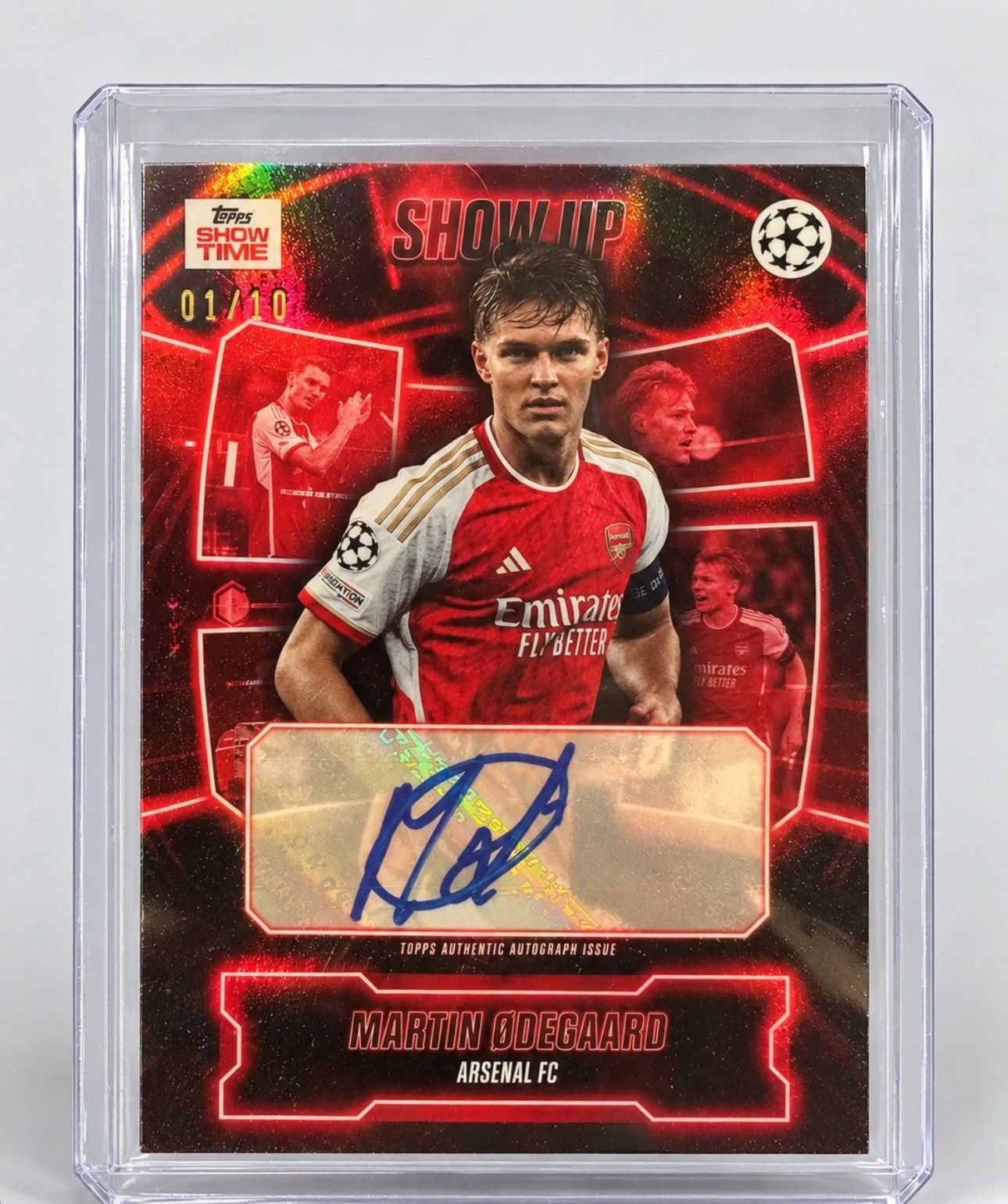 2025-26 Topps UEFA Martin Odegaard AUTO Red /10 25 Arsenal showtime