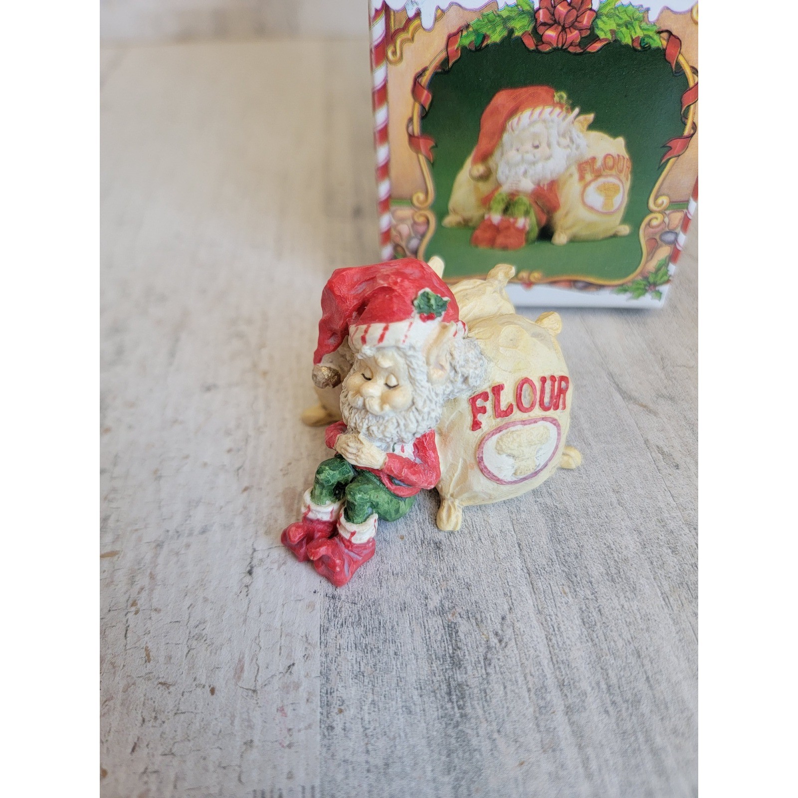 Enesco snoozer elf vintage sleeping flour sack North Pole Xmas accessory