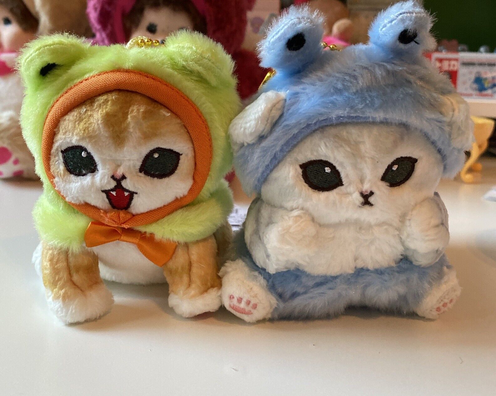 Mofusand Cat  Frog 🐸 Costume  With Snail 🐌 Costume Plush Keychain Set