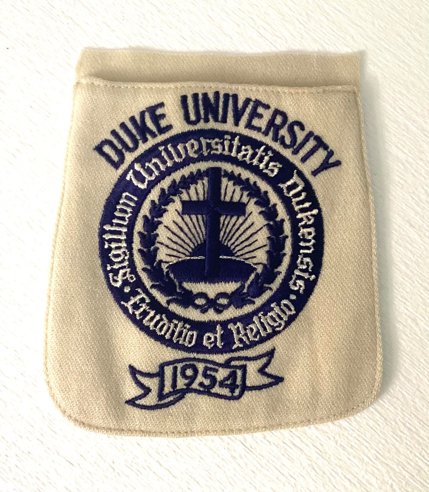 Vtg 1954 DUKE UNIVERSITY  Embroidered Jacket Pocket ~