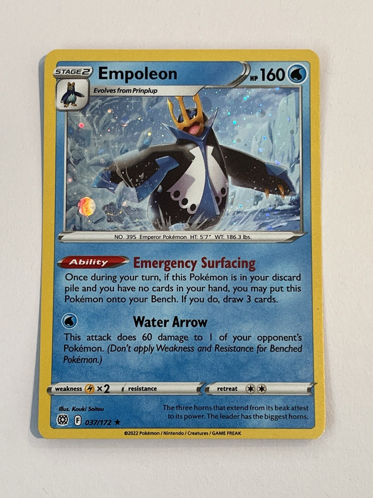 Empoleon Holo Cosmos # 037/172 Pokemon Card RARE SPIRAL 🌀near MINT swirl *