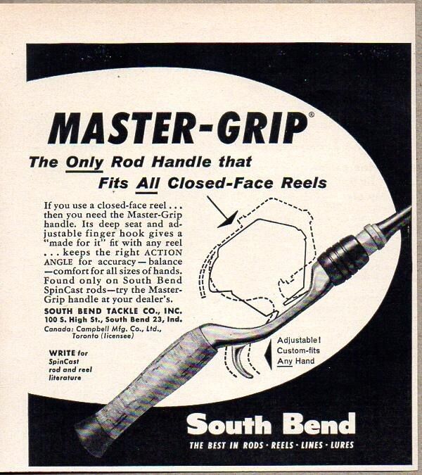 1958 Print Ad South Bend Master-Grip Fishing Rods South Bend,IN