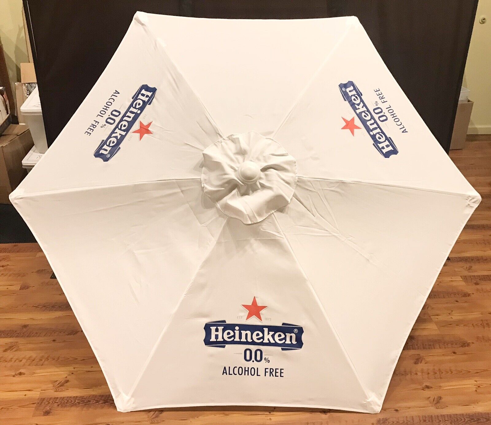 Heineken Beer 0.0% White Aluminum Market Patio Umbrella 7’ - Brand New In Box