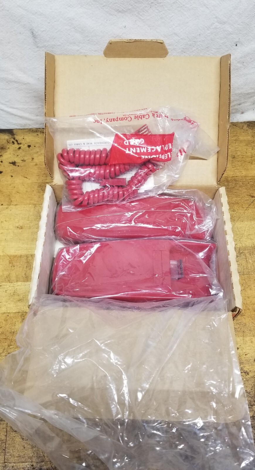 Vintage Stromberg Carlson Wall/Desk Phone Red Dial with Box NEW NOS 1974
