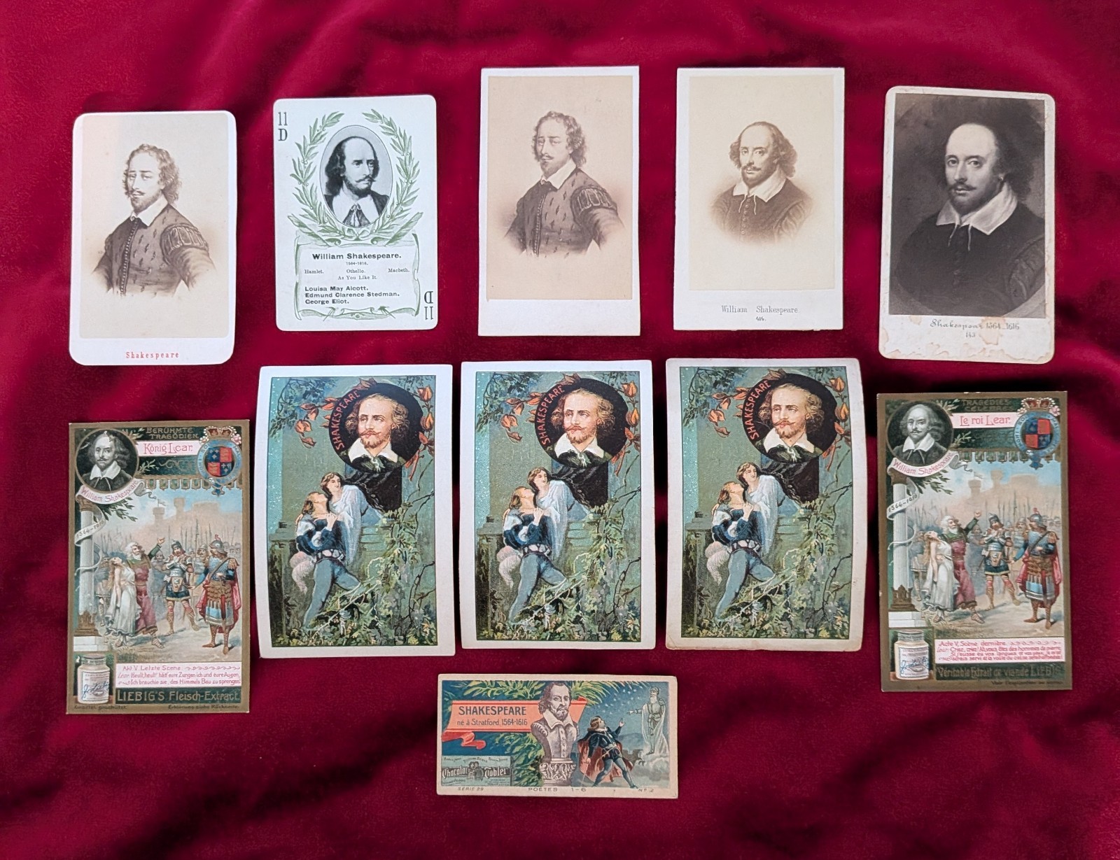 LOT of 15 William SHAKESPEARE 19th Century Trade Cards CDVs ROOKIES RCs NICE🔥