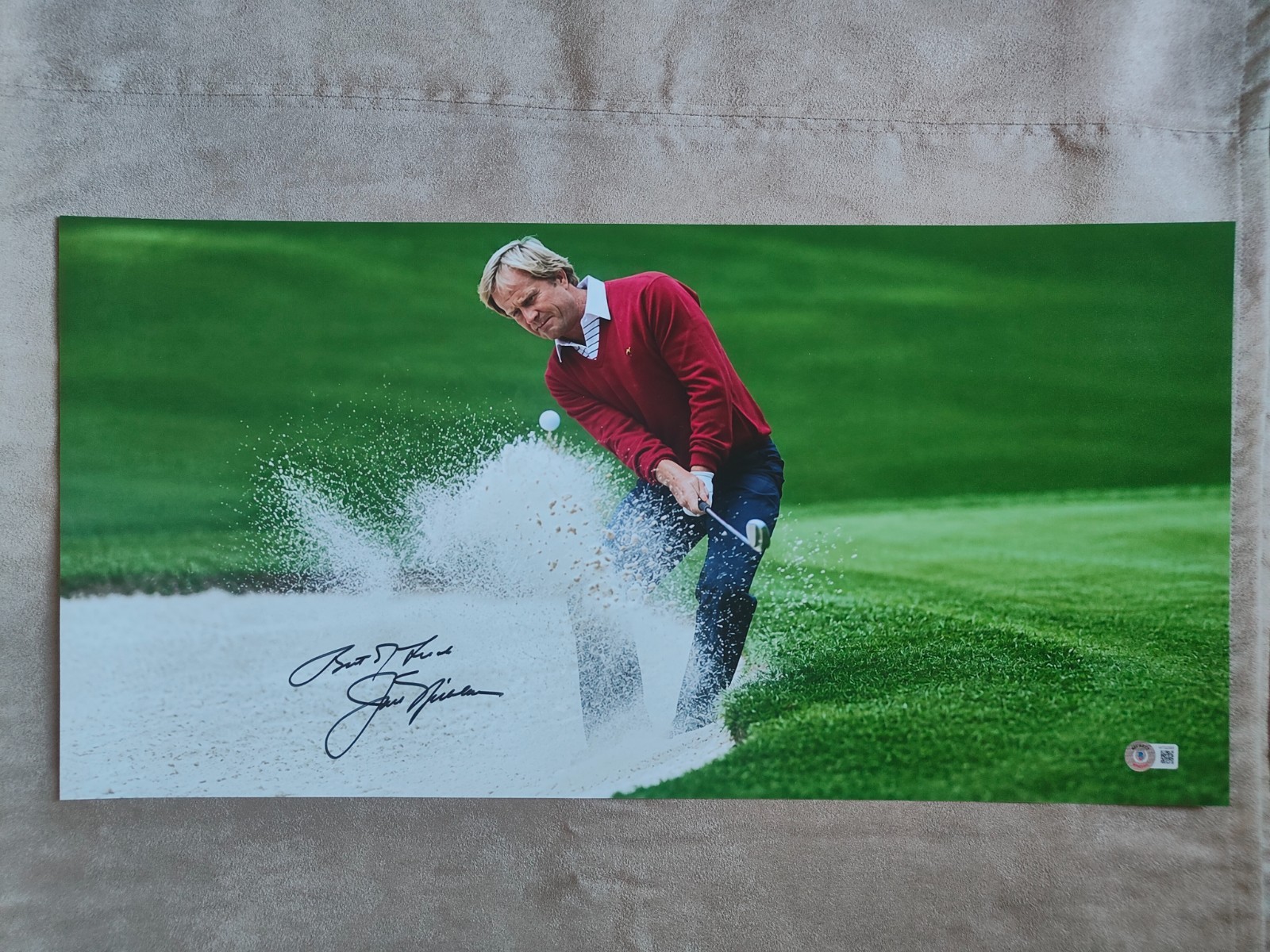 Jack Nicklaus Golf Legend Signed Photo 12x24 Beckett Witnessed 