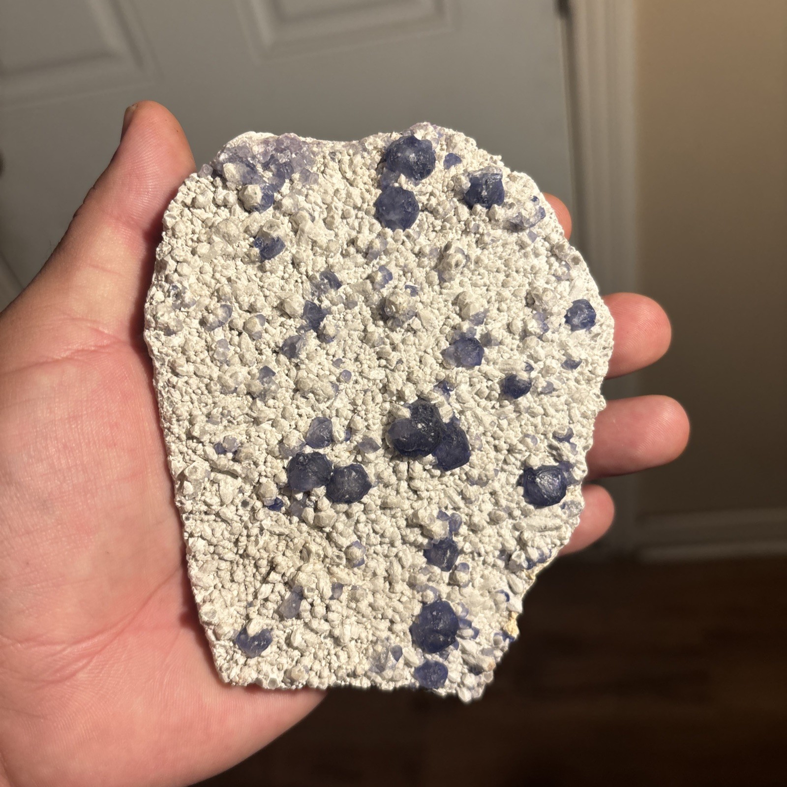 356G Natural Blueberry Fluorite Quartz Cluster Crystal Mineral specimen Healing