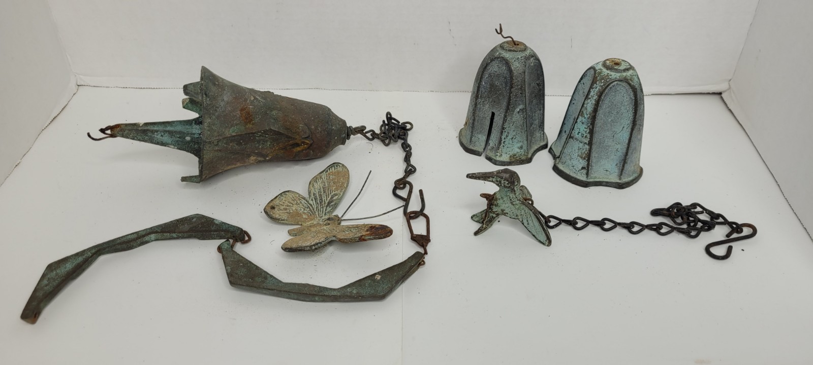 Vintage Paolo Soleri Cosanti Cast Bronze Bells Wind Chime Hummingbird Butterfly