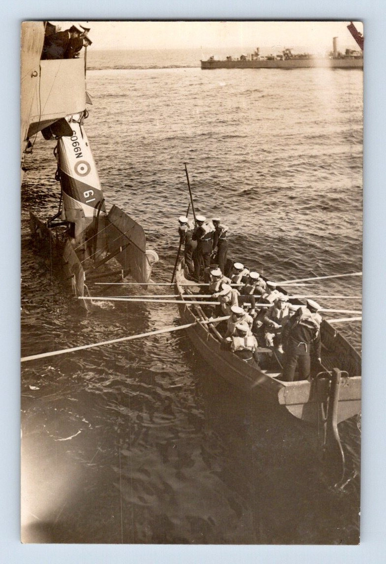 RPPC 1917. WWI BRITISH WAR PLANE WRECKAGE.  POSTCARD