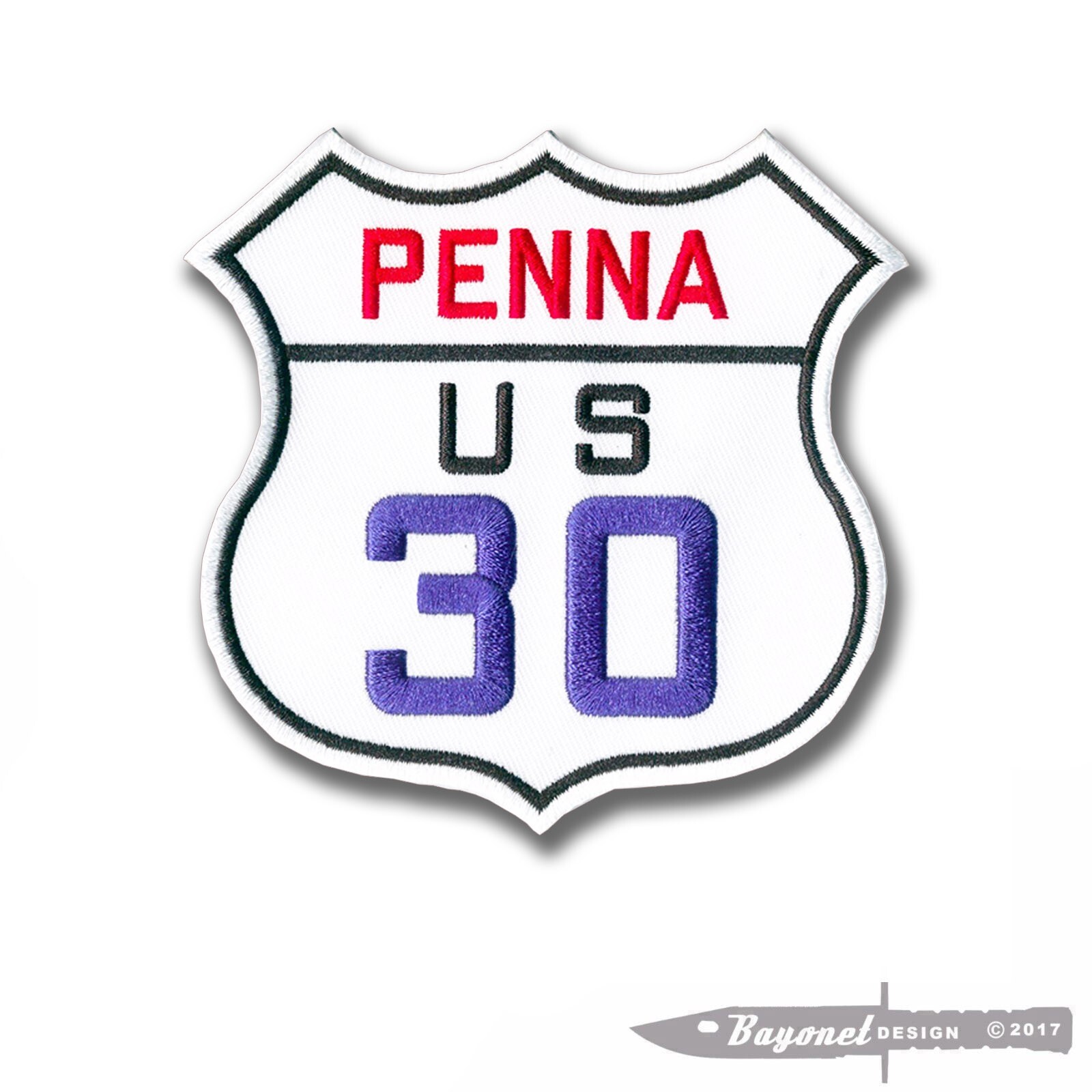 Pennsylvania Route 30 Embroidered Patch (Lincoln Highway) - 4\ Pennsylvania Route 30 Embroidered Patch (Lincoln Highway) - 4\