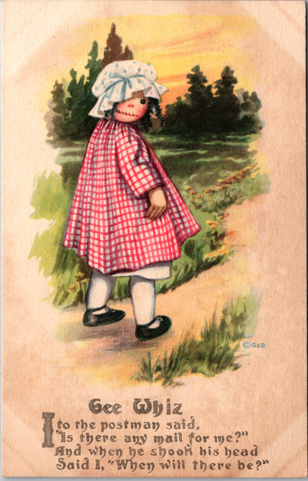 Postcard Gee Whiz Is There Any Mail For Me Raggedy Ann Doll Looking for Mail Postcard Gee Whiz Is There Any Mail For Me Raggedy Ann Doll Looking for Mail