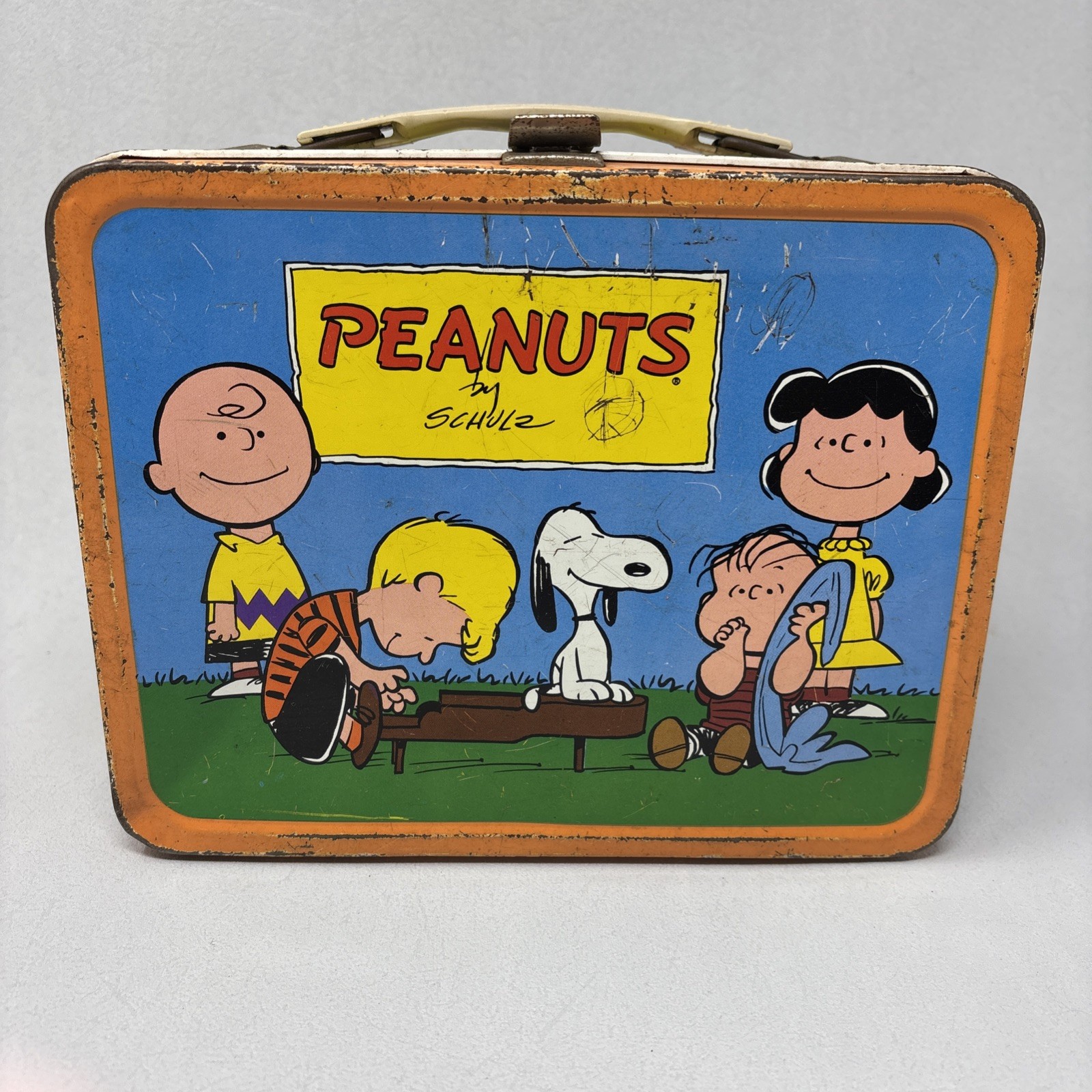 Vintage 1959 Peanuts Metal Lunch Box By Schulz Charlie Brown Snoopy - NO Thermos