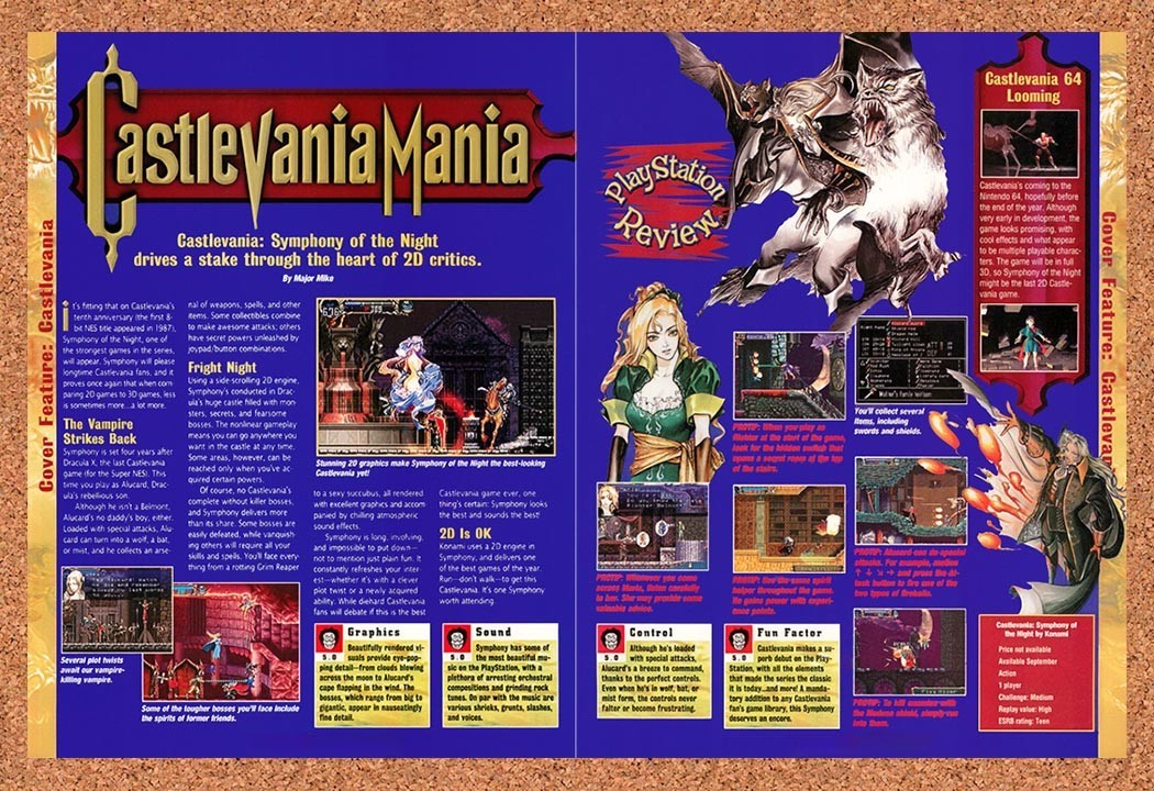 1997 Castlevania Symphony Of The Night PS1 Original Advertisement / Promo vr1