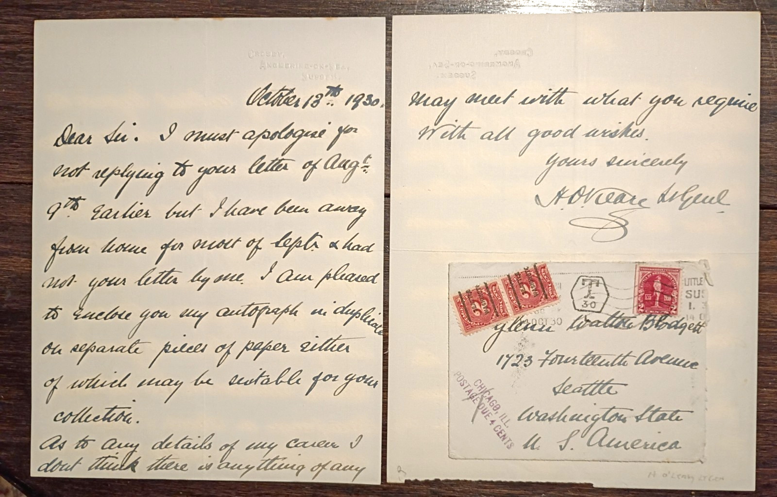 Lt-Gen. H. O'Leary (1868-1934) Signed Letter RE: Boxer Rebellion / Yellow Dragon Lt-Gen. H. O'Leary (1868-1934) Signed Letter RE: Boxer Rebellion / Yellow Dragon