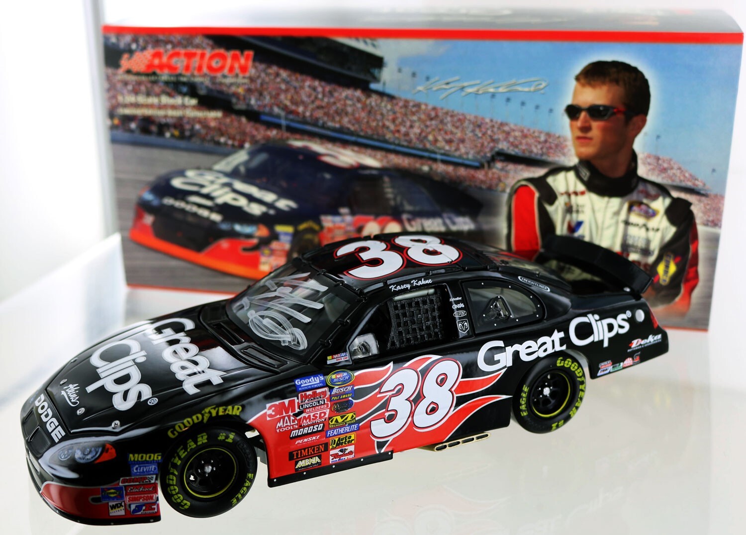 Kasey Kahne #38 Great Clips 2004 Intrepid Club Car 1-24th scale. Autographed Kasey Kahne #38 Great Clips 2004 Intrepid Club Car 1-24th scale. Autographed