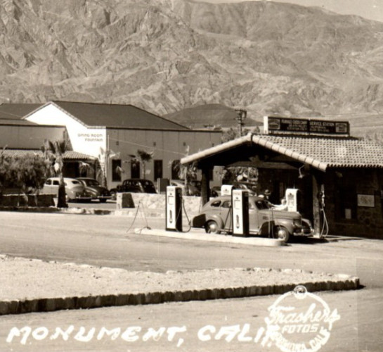 C.1950 RPPC DEATH VALLEY FURNACE CREEK CAMP GAS STATION CARS PHOTO Postcard Q26